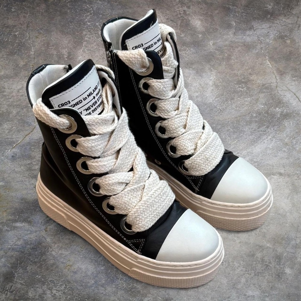 Cristian Zerotre Calipso 300 Hightop Chunky Laces Shoes Women's Size 5.5-6 Italy